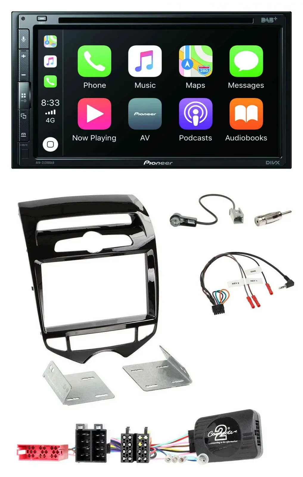 Pioneer DVD 2DIN Lenkrad DAB Bluetooth USB Autoradio für Hyundai ix20 ab 10 auto