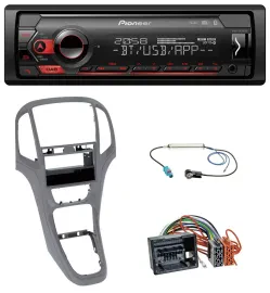 Автомагнитола для Opel Astra J (с 2009) Pioneer MP3 USB DAB Bluetooth титановый серый