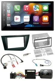Pioneer DAB Bluetooth 2DIN USB Lenkrad Autoradio für Seat Leon 2005-2009 schwarz