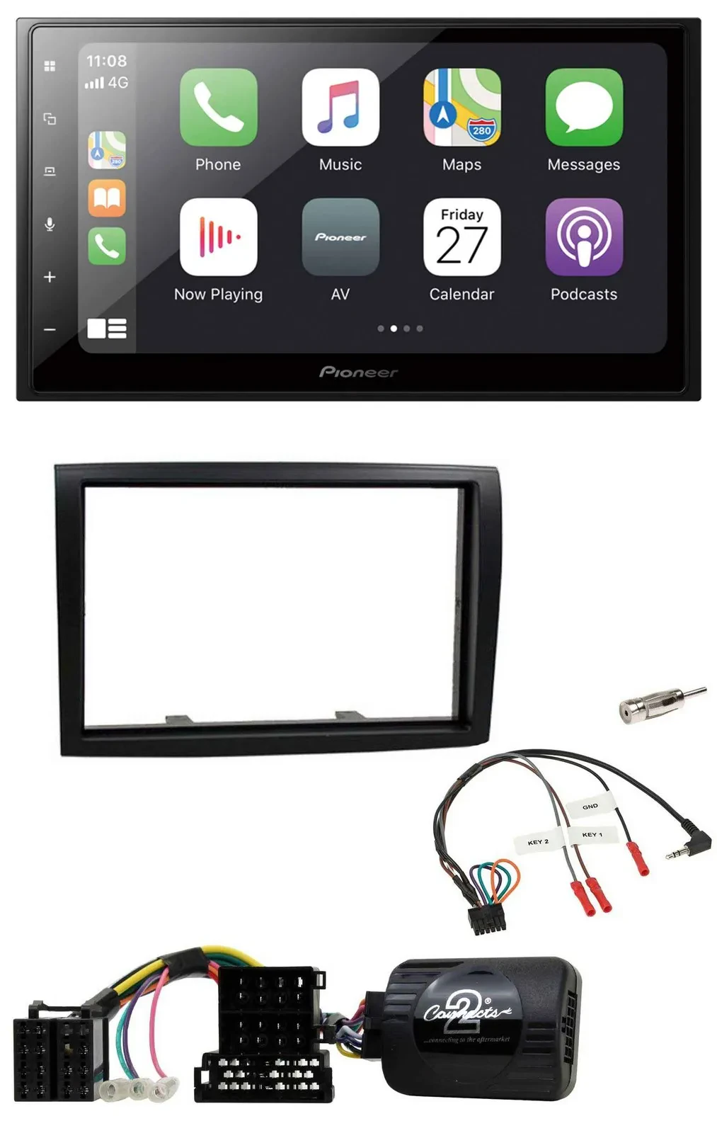 Pioneer Lenkrad Bluetooth DAB 2DIN USB Autoradio für Citroen Jumper Peugeot Boxe