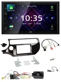 JVC DAB 2DIN Lenkrad Bluetooth USB Autoradio für Kia Rio UB 2017-2023 piano schw