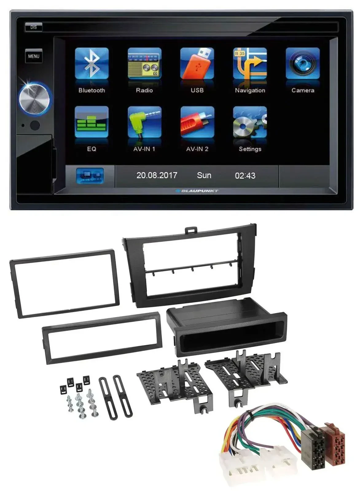 Blaupunkt SD Bluetooth 2DIN MP3 USB AUX Autoradio für Toyota Corolla 09-13 schwa