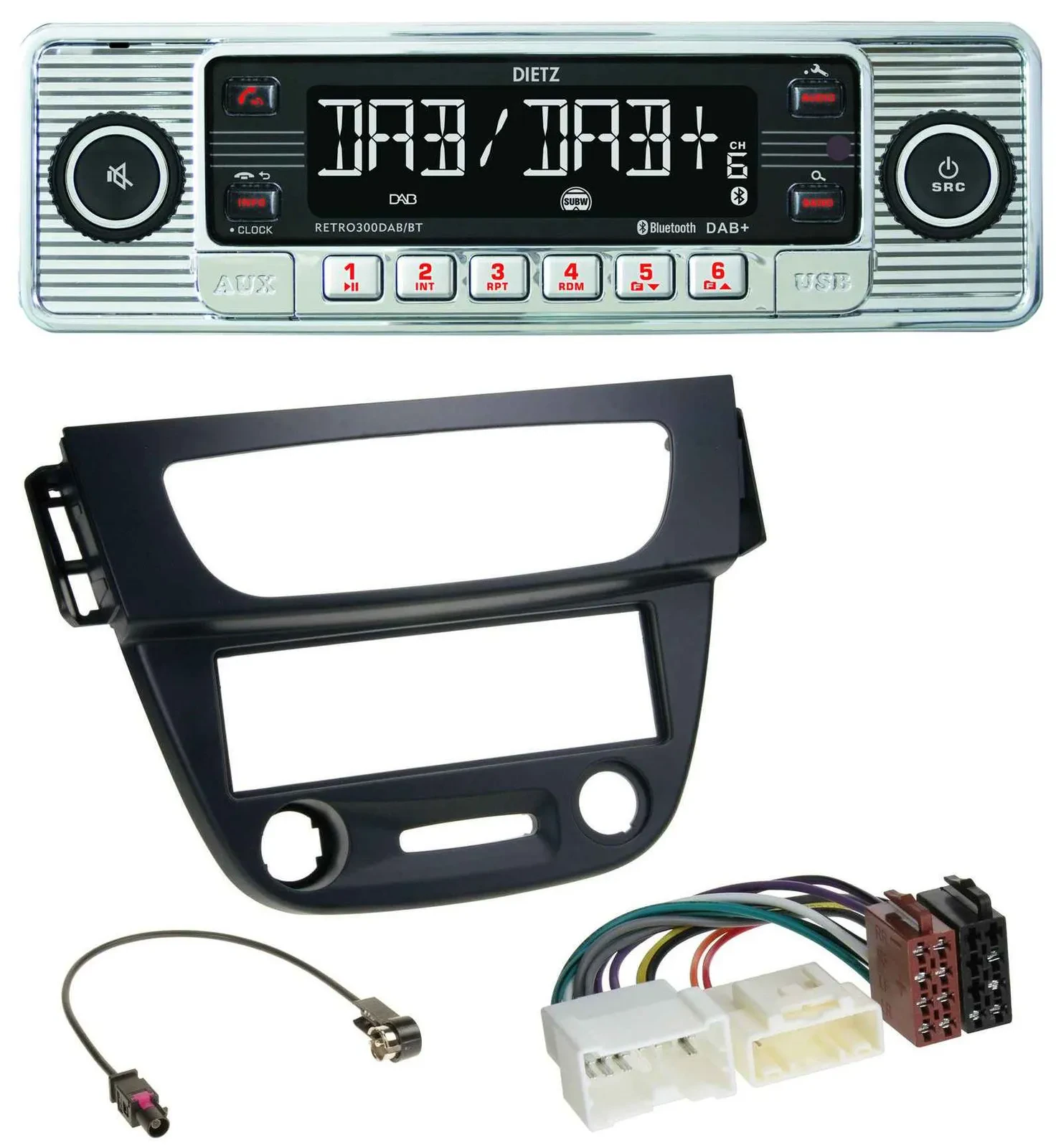 Dietz Bluetooth MP3 DAB USB Autoradio für Renault Megane 3 09-14 schwarz