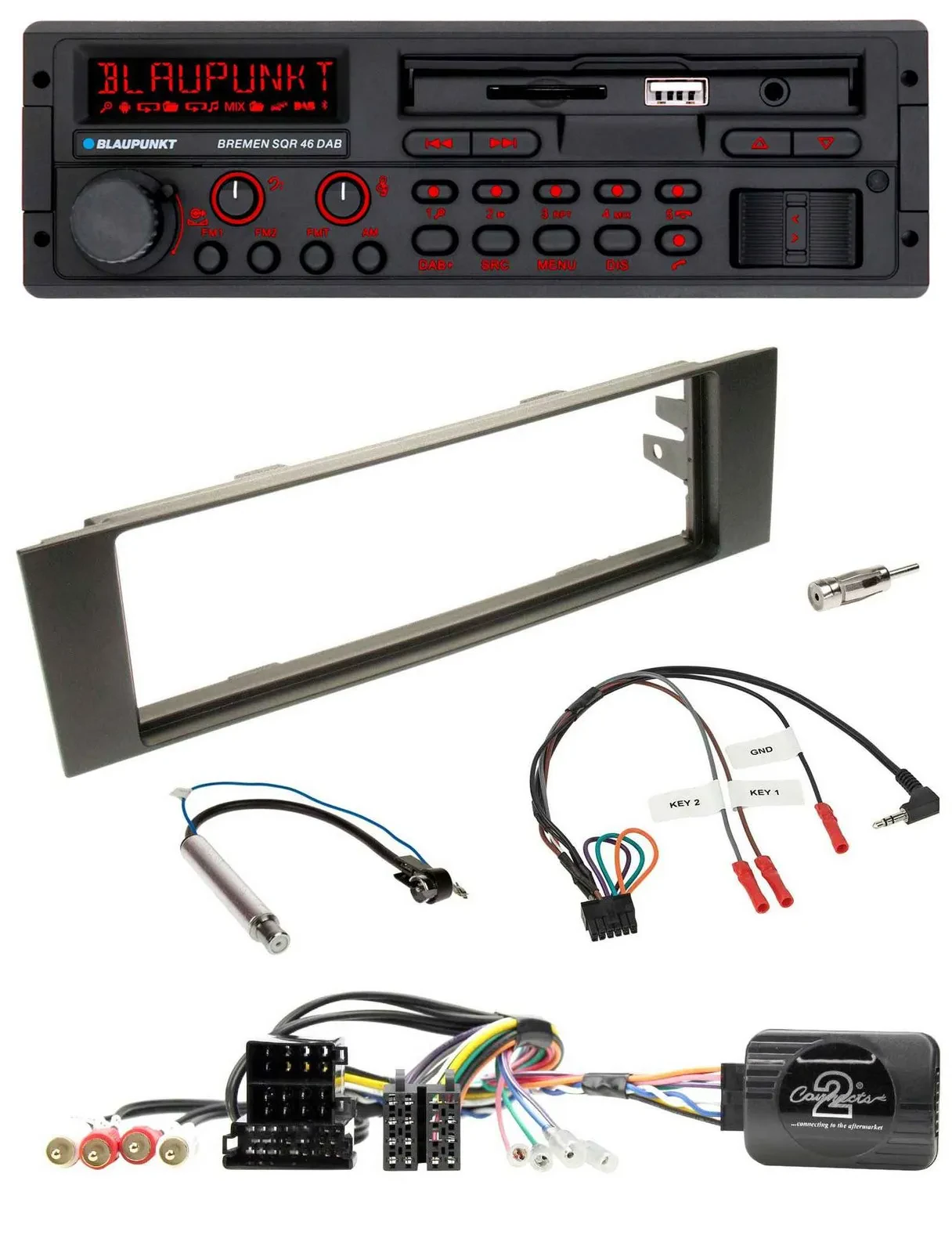 Blaupunkt SD Lenkrad USB Bluetooth DAB Autoradio für Audi A3 (2003-2006)
