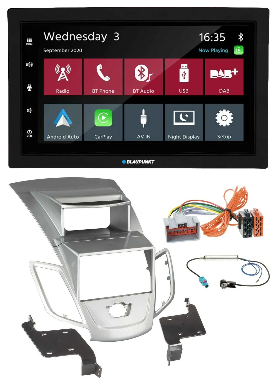 Blaupunkt DAB Bluetooth USB MP3 2DIN Autoradio für Ford Fiesta 2008-2010 Display