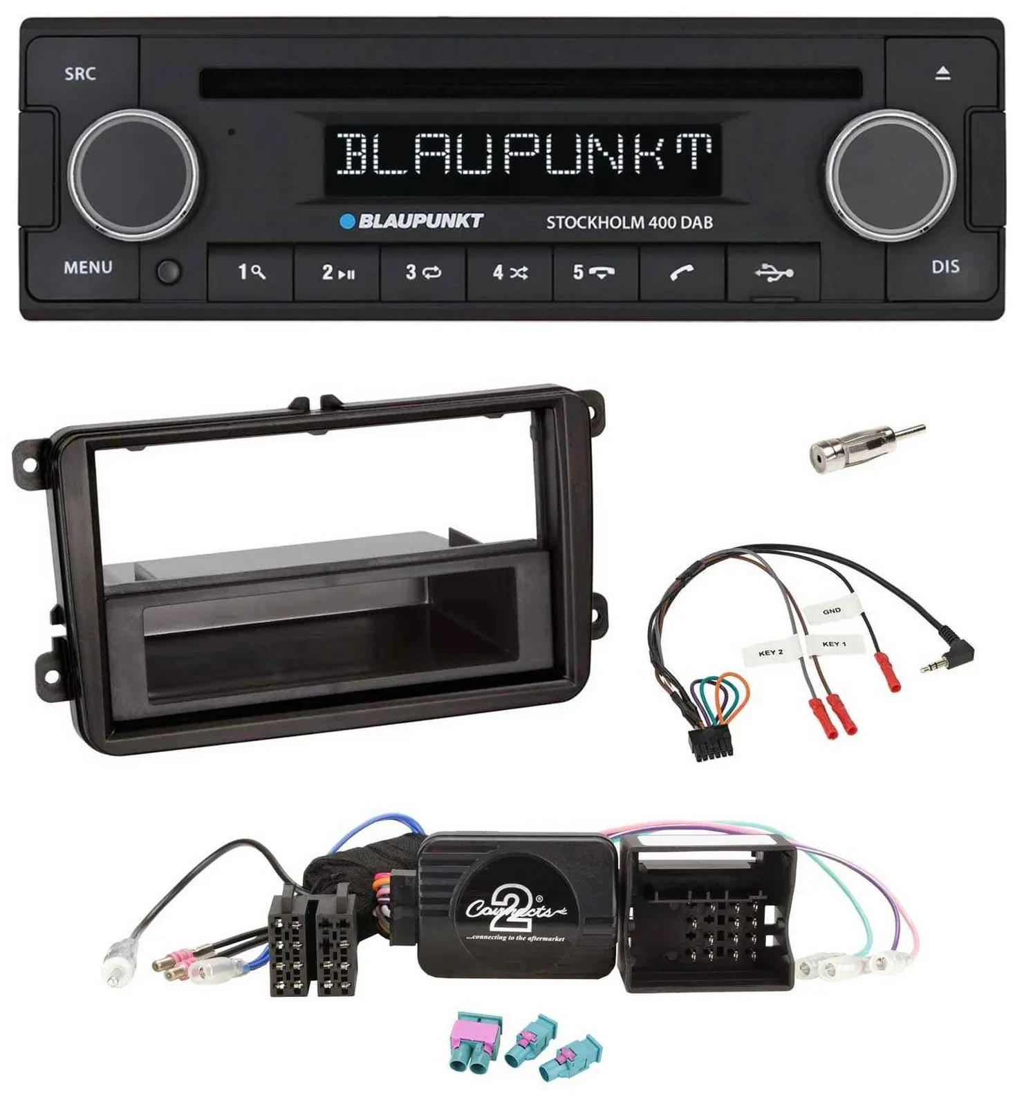 Blaupunkt Lenkrad Bluetooth DAB CD USB Autoradio für VW Passat Polo Scirocco Sha