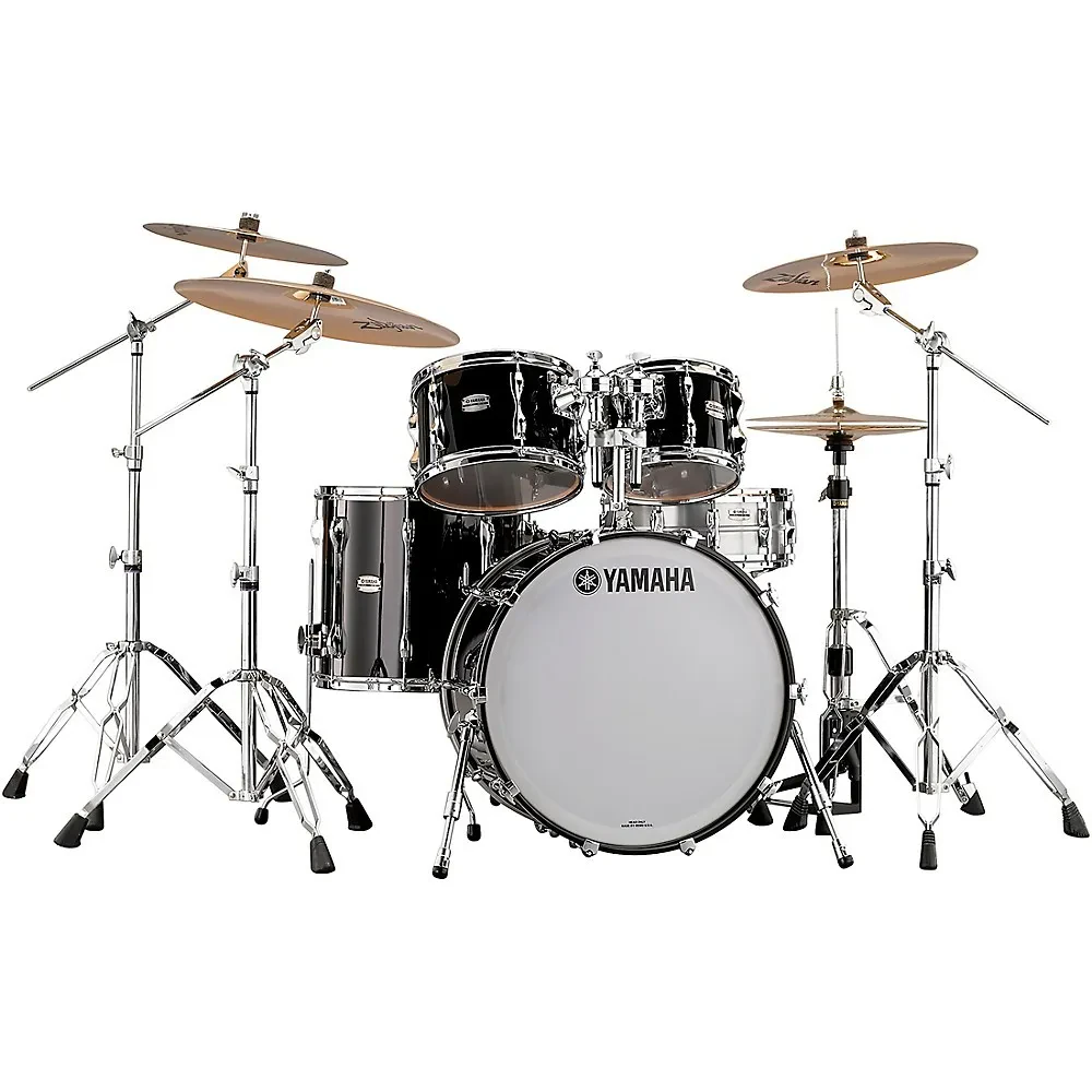 Ударная установка акустическая Yamaha Recording Custom, бас-барабан 22", цвет Solid Black (набор, 4 шт.)