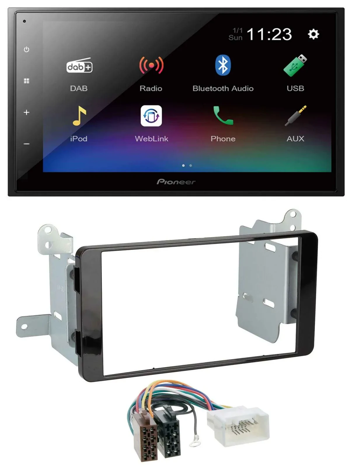 Pioneer USB Bluetooth DAB 2DIN MP3 Autoradio für Fiat Fullback Mitsubishi L200 a