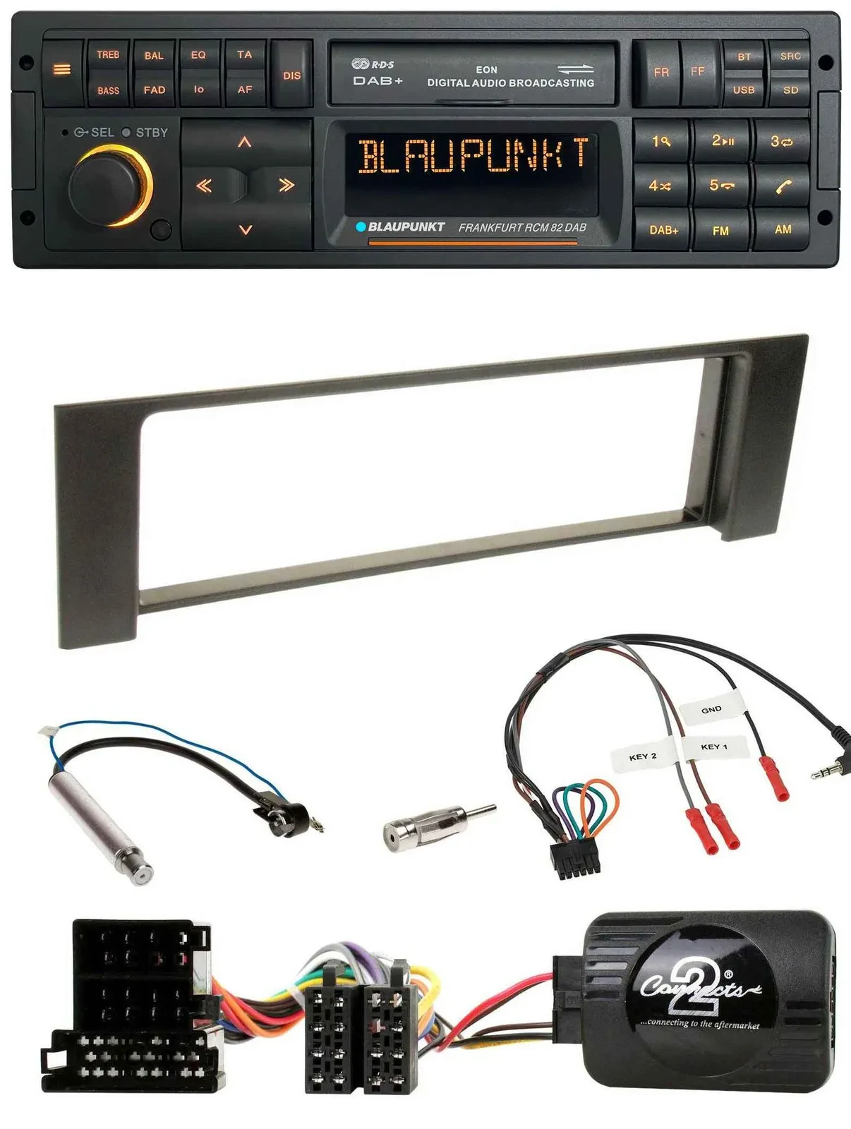 Blaupunkt USB DAB SD Lenkrad Bluetooth Autoradio für Audi A4 2000-2004 ISO