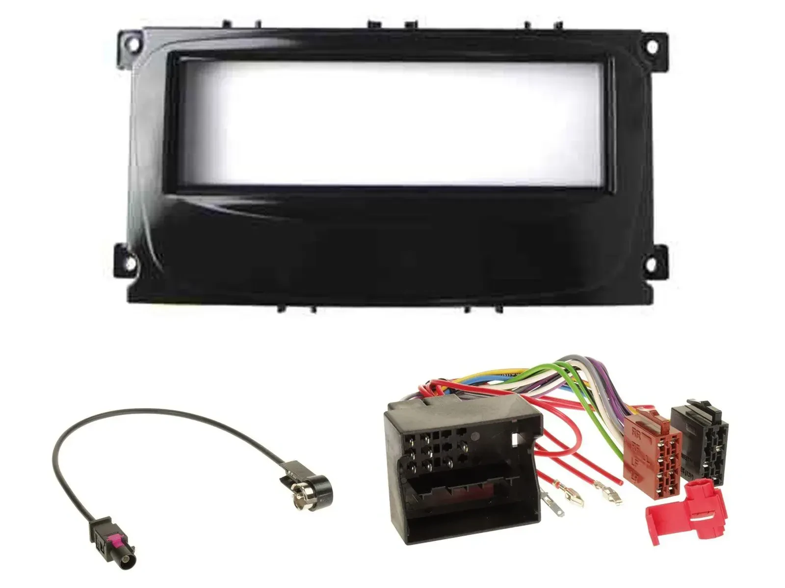 Einbauset DIN Autoradio für Ford Mondeo S-Max 07-14 glänzend schwarz