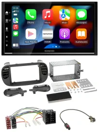 Kenwood DAB USB Bluetooth 2DIN MP3 Autoradio für Fiat 500 ISO ab 12 soft touch