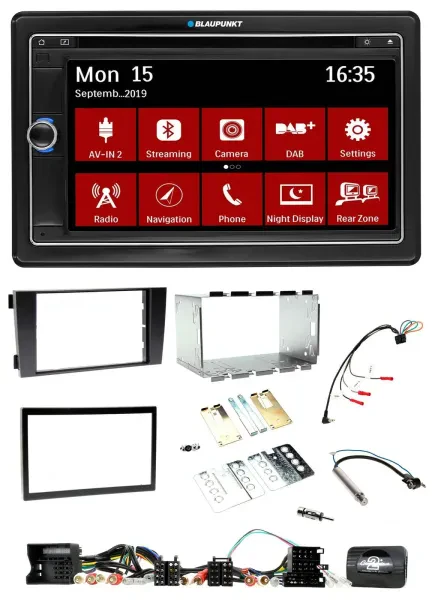 Blaupunkt TMC USB Lenkrad Bluetooth DAB 2DIN Navigation für Audi A6 C5 2001-2004