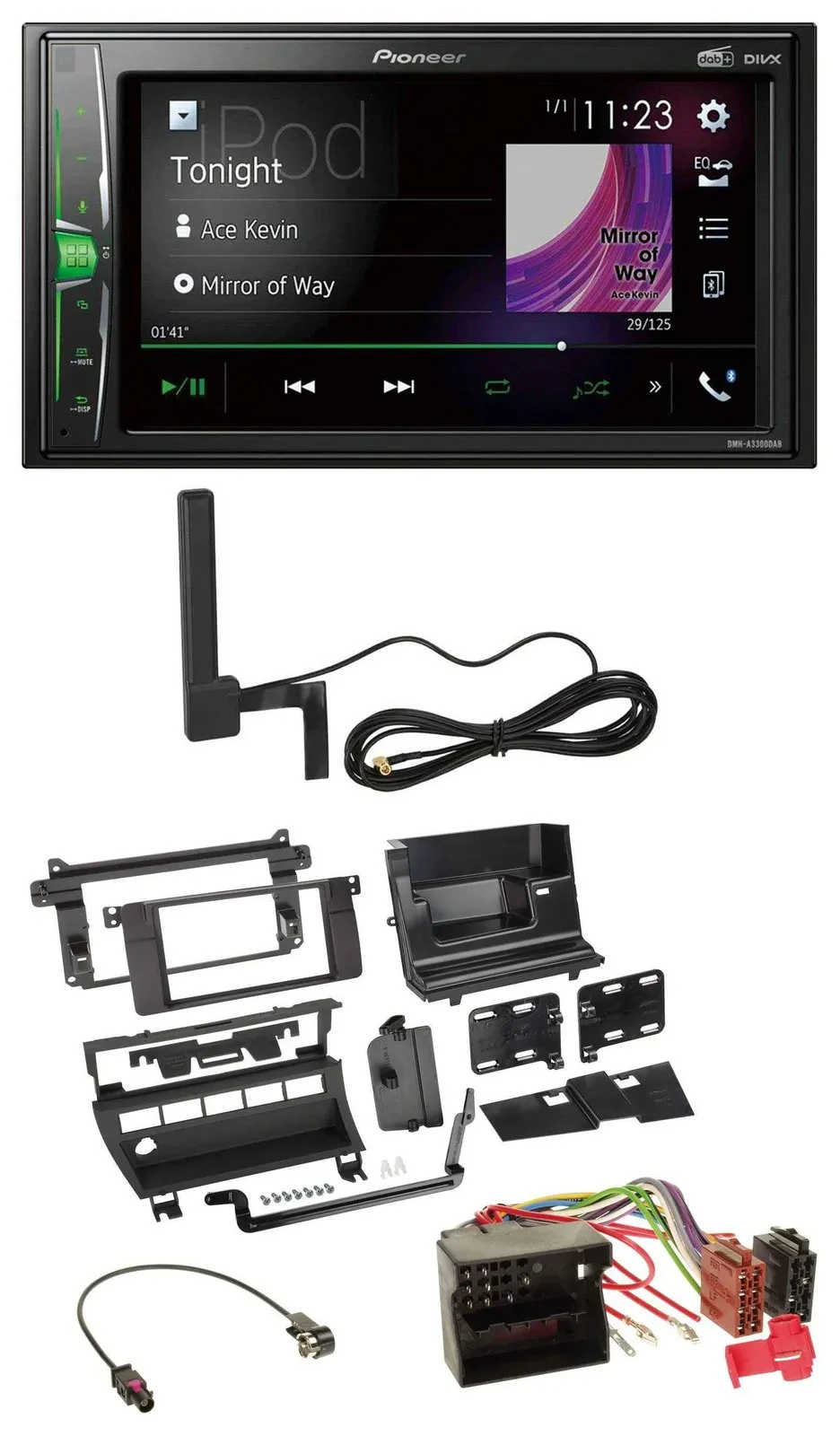 Автомагнитола Pioneer 2DIN, Bluetooth, DAB, MP3, AUX для BMW 3 Series (2002–2006)