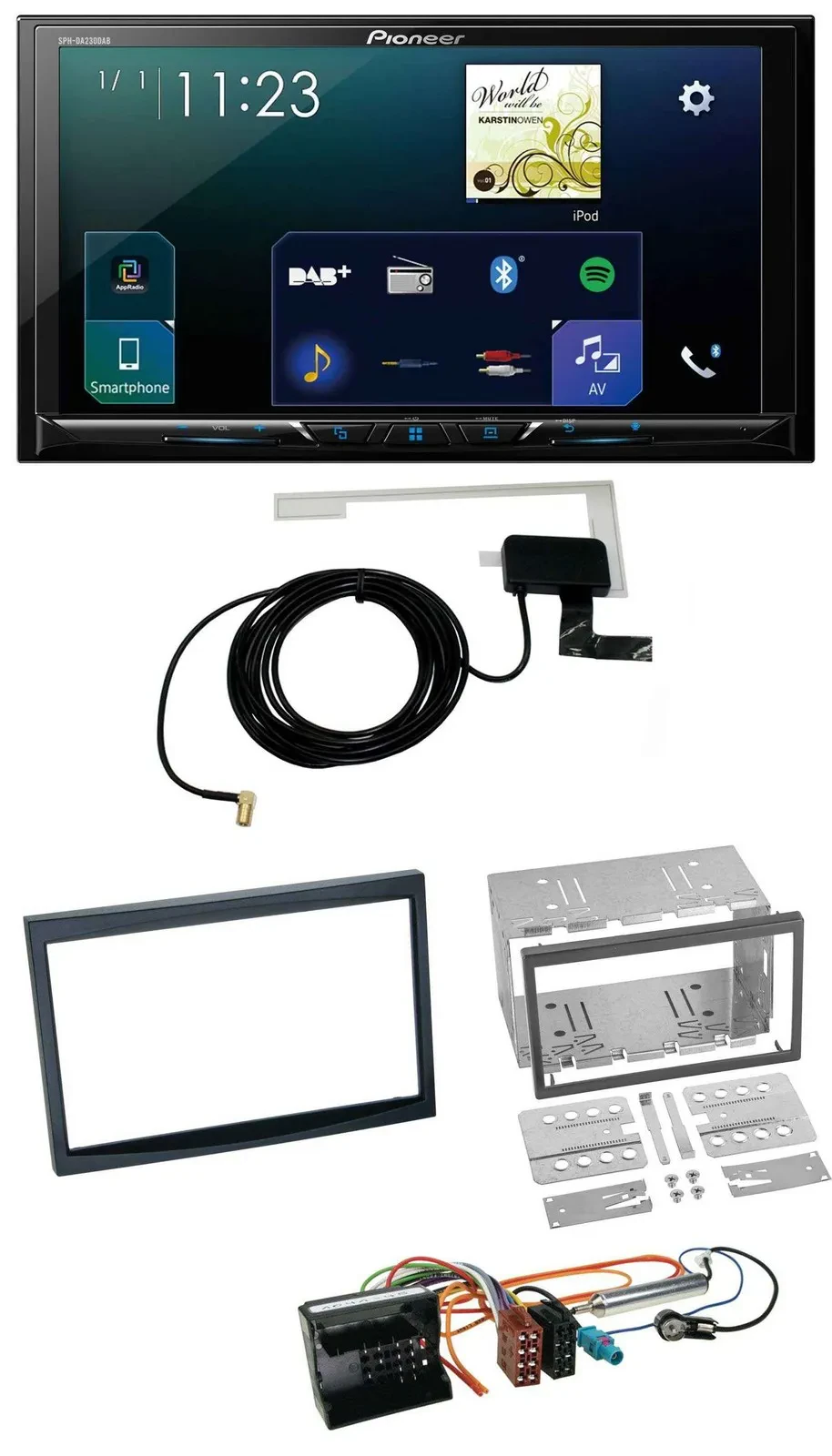 Автомагнитола Pioneer 2-DIN, DAB, USB, Bluetooth, MP3, для Peugeot 207/307/Expert/Partner
