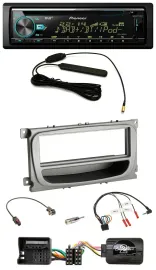 Pioneer CD MP3 Lenkrad DAB USB Autoradio für Ford C-Max Focus Galaxy ab 07 silbe