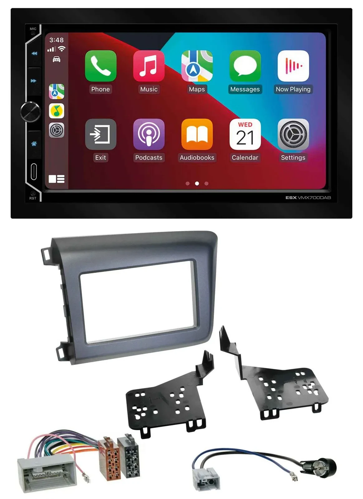 Автомагнитола ESX 2-DIN, DAB, USB, MP3, Bluetooth для Honda Civic (US) 2012–2015