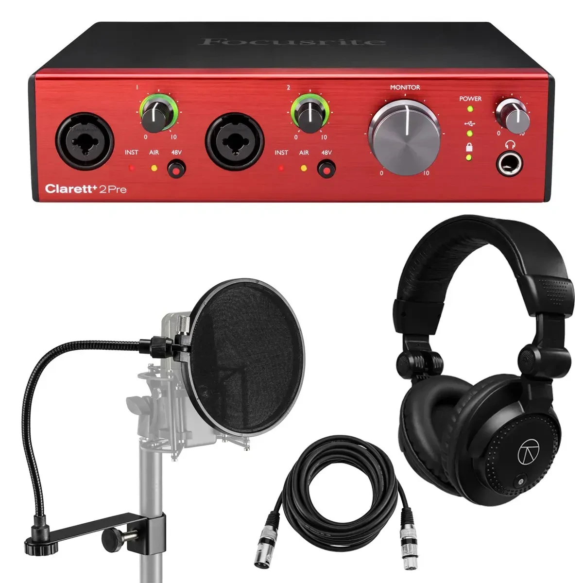 Аудиоинтерфейс Focusrite Clarett+ 2Pre 10 входов/4 выхода, 2 преампа, с программным пакетом