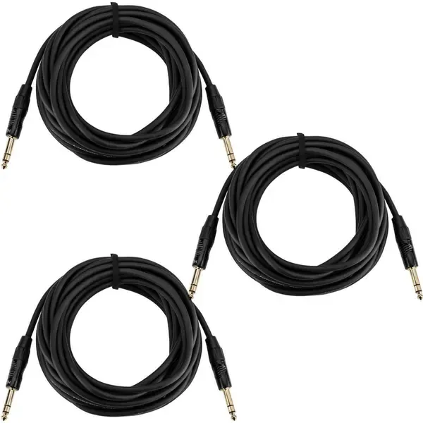 Коммутационный кабель HA Platinum Pro 25' TRS 1/4" M to M Interconnect Cable w/Rean Connector, 3-Pack