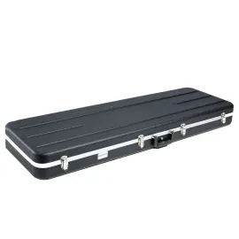 Deluxe Electric Bass ABS Case, E-Bass Koffer, Plüsch-Polsterung, Zubehörfächer