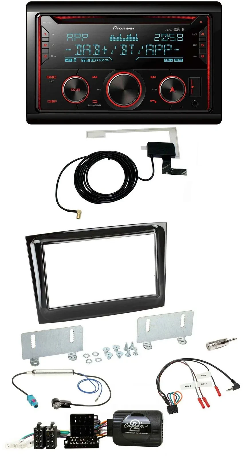 Автомагнитола Pioneer 2-DIN DAB USB CD Bluetooth для Fiat Doblo (с 2015) с поддержкой кнопок на руле