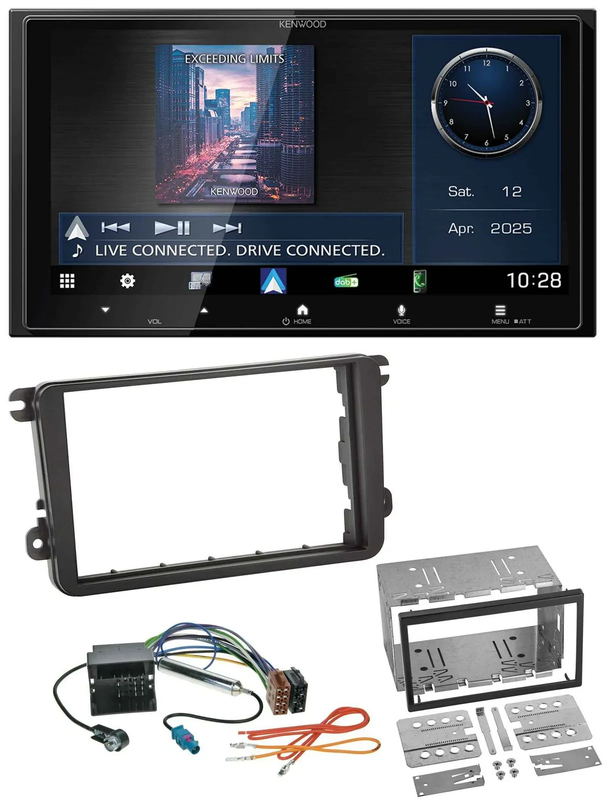 Kenwood Bluetooth 2DIN USB DAB MP3 Autoradio für VW T5 Caravelle Multivan Transp