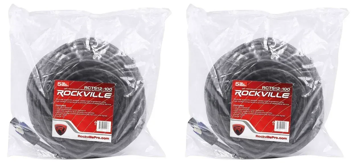 Спикерный кабель Rockville RCTS12100 Black 30.5 м (2 штуки)