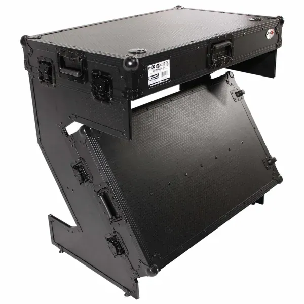 ProX XS-ZTABLEBL JR Portable Z-Style DJ Table Flight Case w Handles Wheels Black