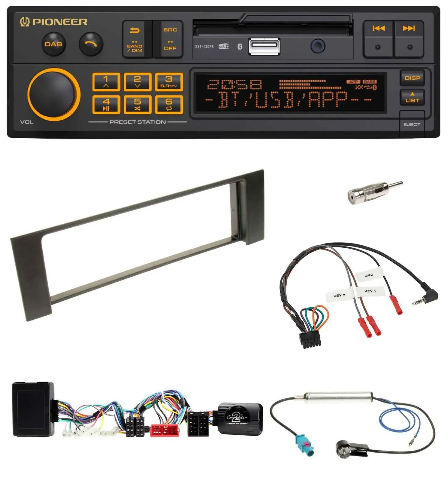 Pioneer DAB Lenkrad USB Bluetooth Autoradio für Audi A4 B6 00-04 Bose Vollaktivs