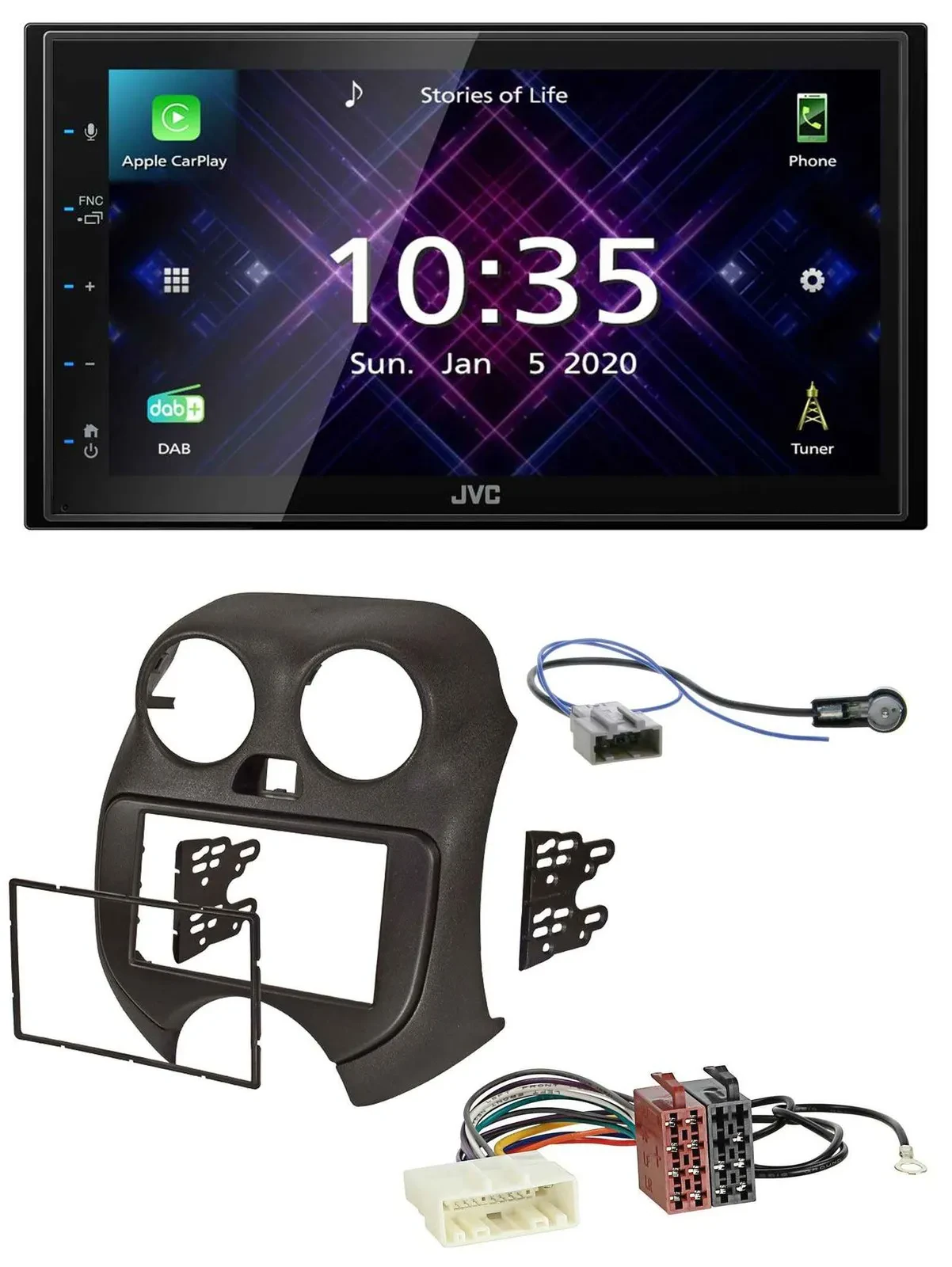 JVC DAB 2DIN MP3 Bluetooth USB Autoradio für Nissan Micra (10-13)
