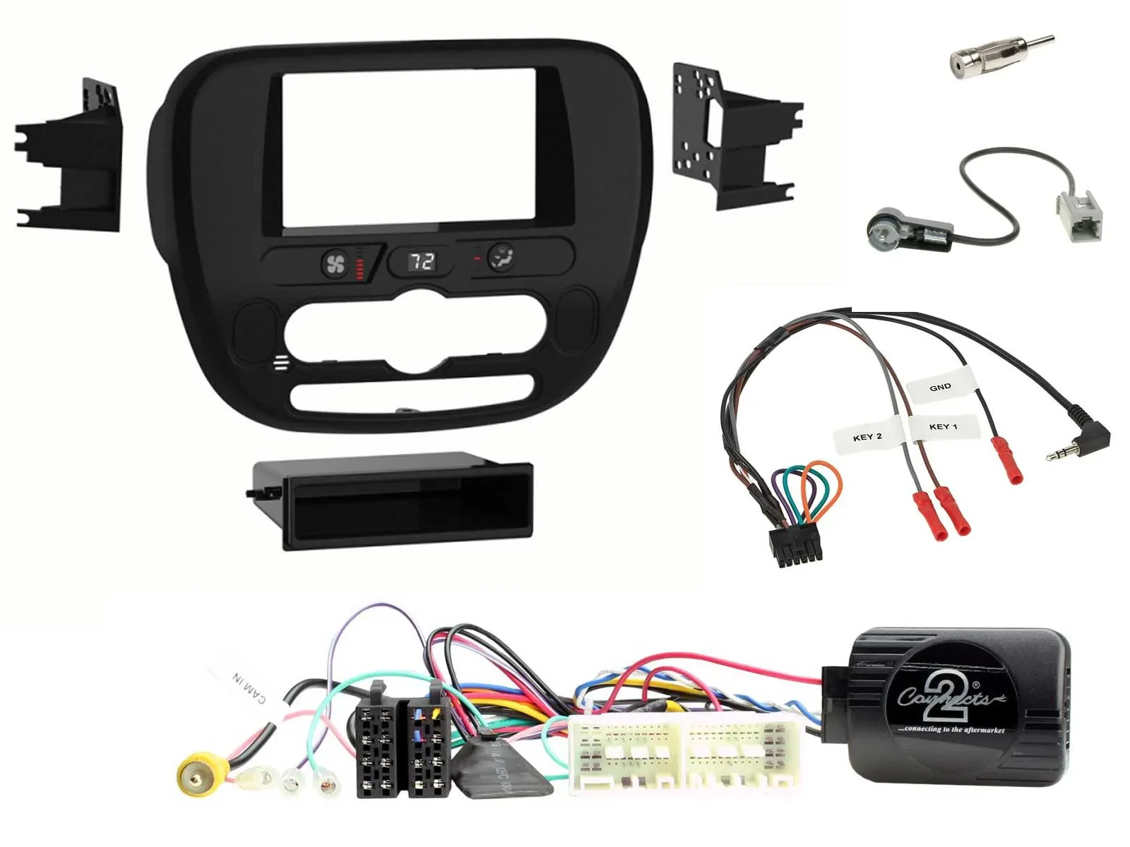 Einbauset Lenkradadapter Doppel DIN Autoradio für Kia Soul 17-19 piano Navigatio