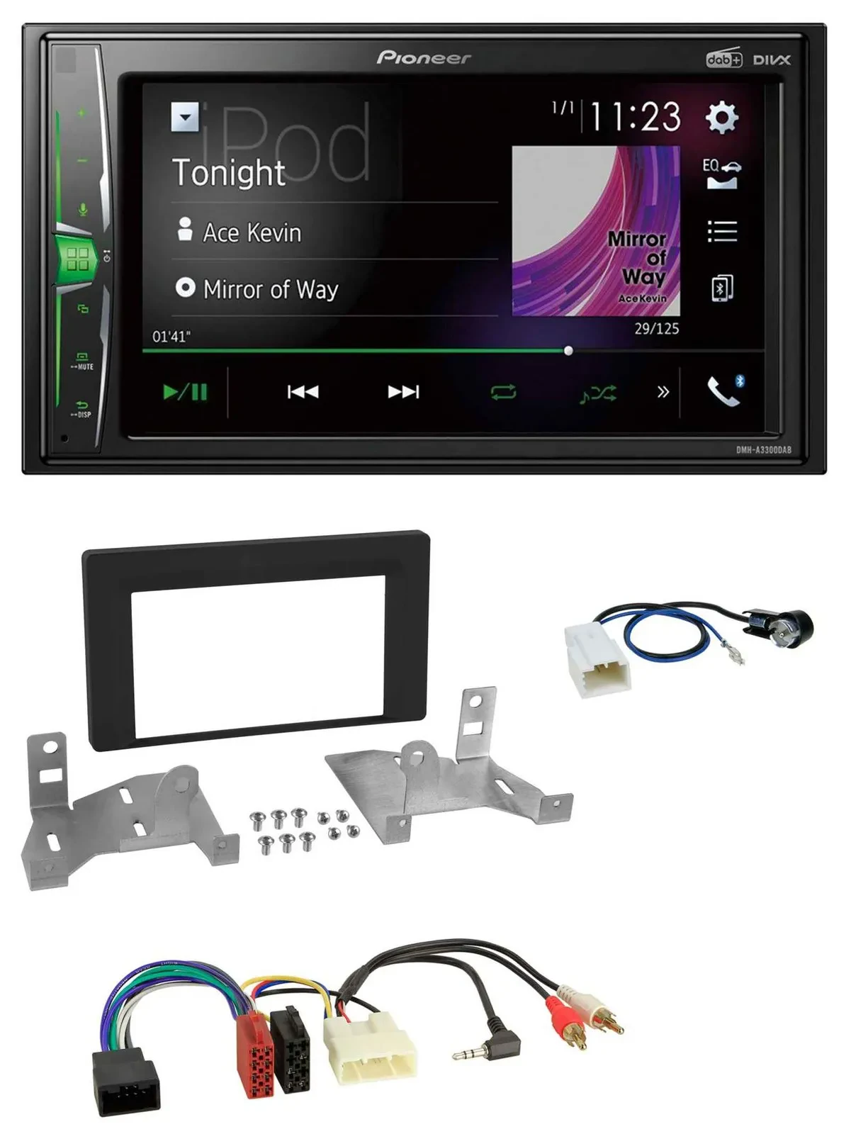 Pioneer 2DIN MP3 DAB USB Bluetooth Autoradio für Toyota Aygo ab 2022 AB7 schwarz