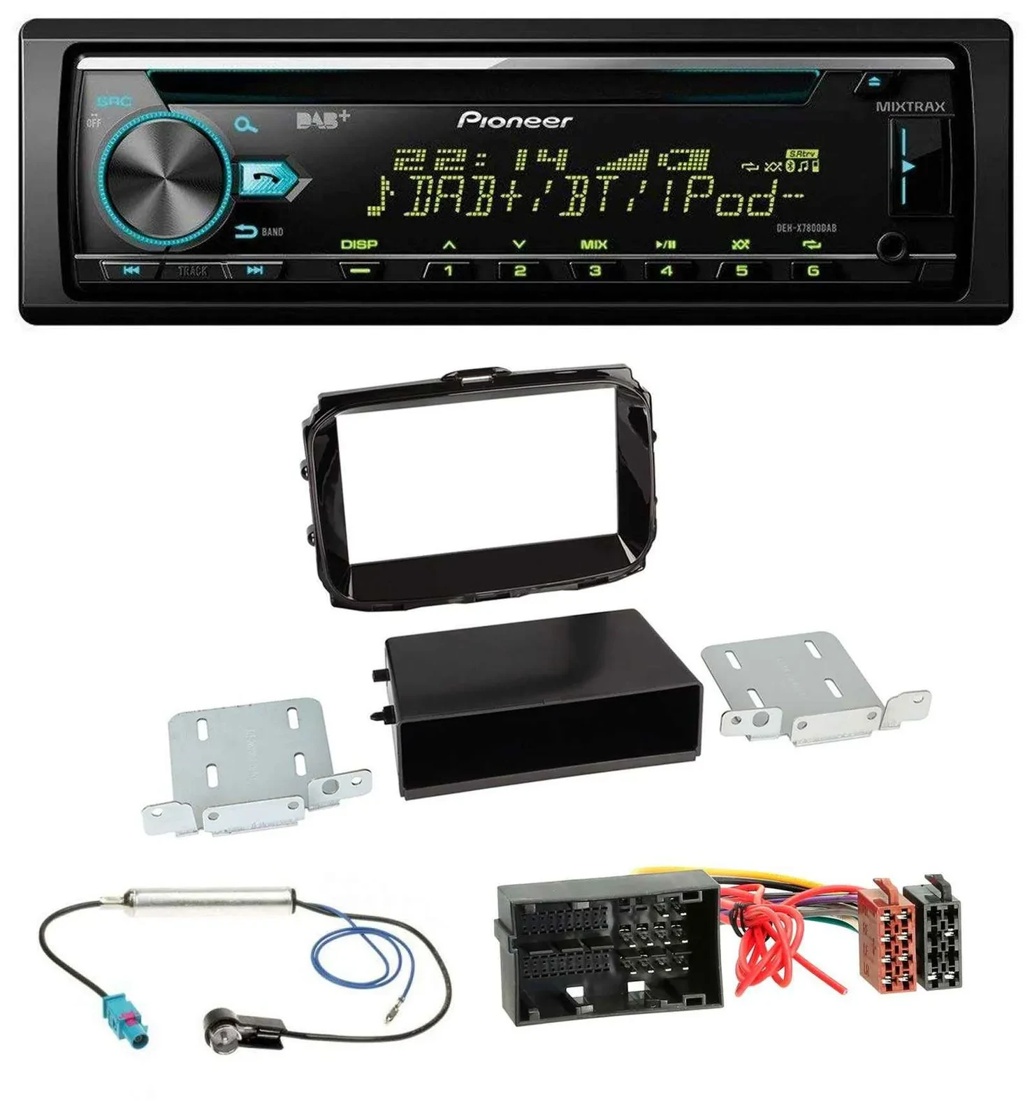 Автомагнитола для Alfa Romeo Giulietta Pioneer DAB, CD/USB/Bluetooth, 52-pin, с 2013, чёрный глянец