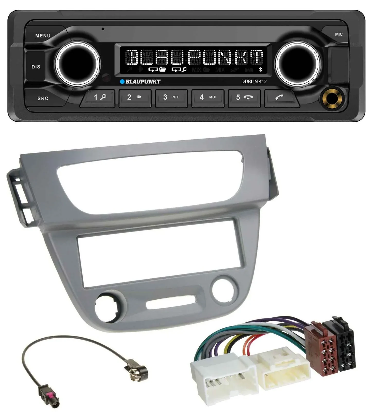 Blaupunkt MP3 Bluetooth USB AUX Autoradio für Renault Megane 3 (12-14) - grau
