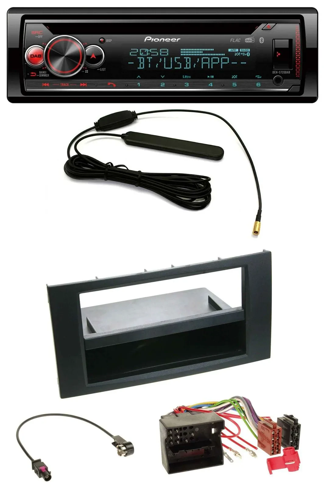 Pioneer USB DAB MP3 Bluetooth CD Autoradio für Ford Focus Fiesta 04-08 schwarz