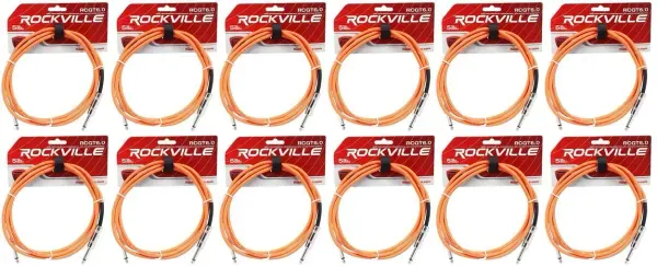 Инструментальный кабель Rockville RCGT6.0O Orange 1.8 м (12 штук)