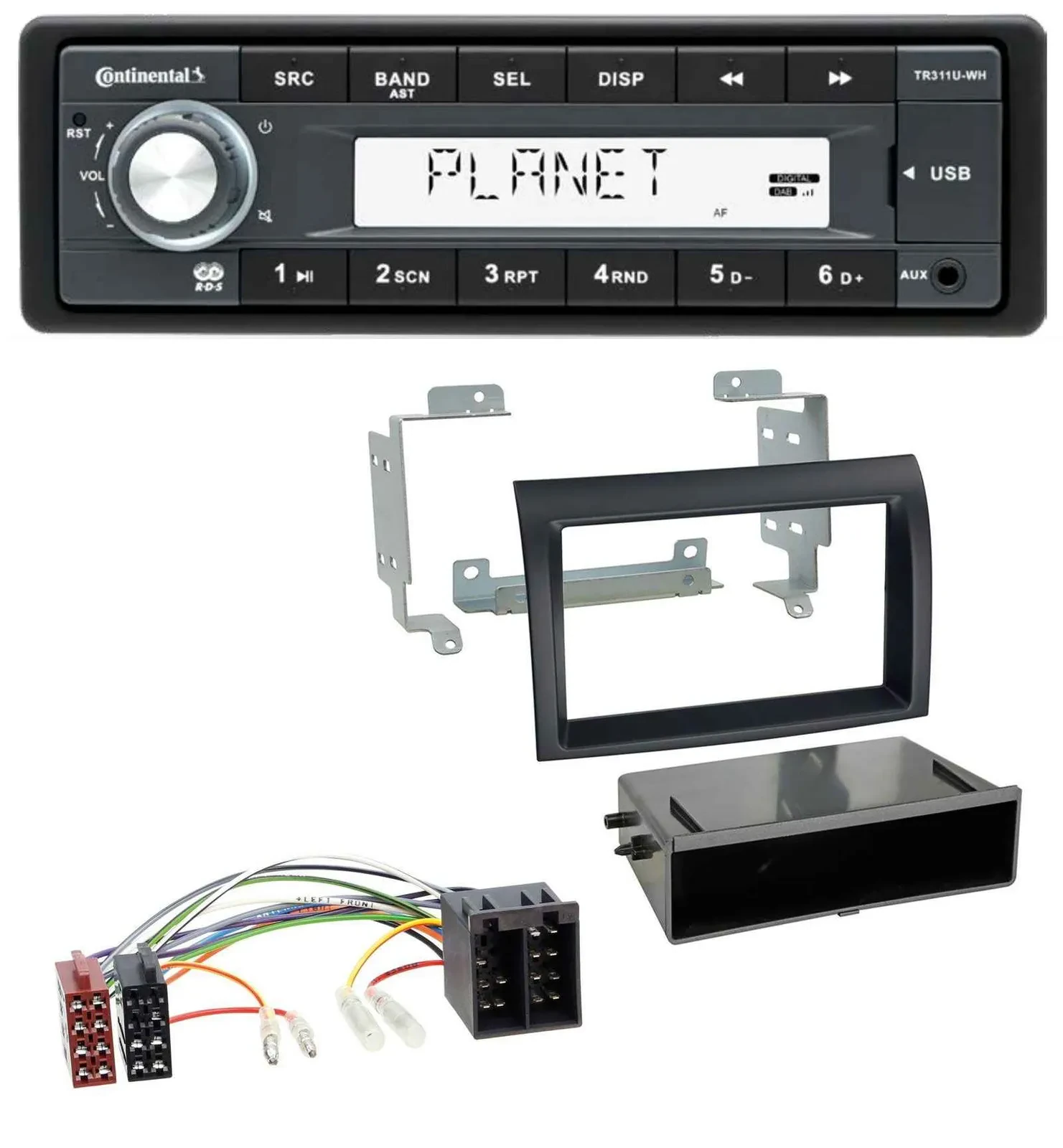 Continental USB MP3 AUX 1DIN Autoradio für Citroen Jumper Fiat Ducato 06-11 schw