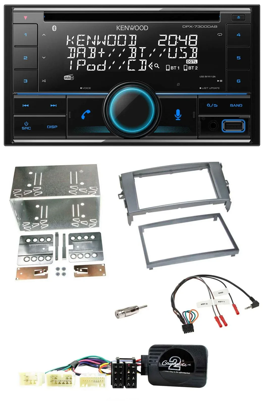 Kenwood CD 2DIN DAB USB Lenkrad Bluetooth Autoradio für Toyota Auris 2007-2011 a