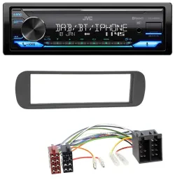 Автомагнитола JVC Bluetooth DAB USB MP3 для Lancia Y (1996–2004), черная