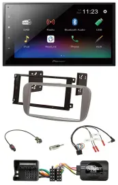 Pioneer USB Bluetooth DAB 2DIN Lenkrad Autoradio für Ford Focus Galaxy C-Max sil
