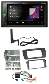 Автомагнитола для Seat Ibiza (с 2008 г.) Pioneer 2-DIN, MP3, DAB, Bluetooth, AUX, серый