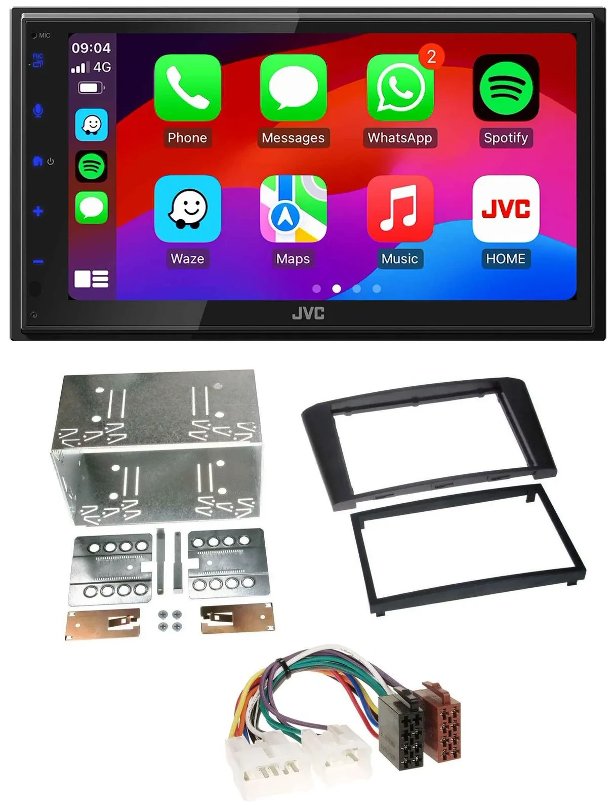 Автомагнитола JVC 2DIN, Bluetooth, USB, MP3, DAB для Toyota Avensis 2003–2009
