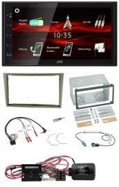 JVC USB Bluetooth Lenkrad DAB 2DIN Autoradio für Opel Corsa D satin-stone 09-14