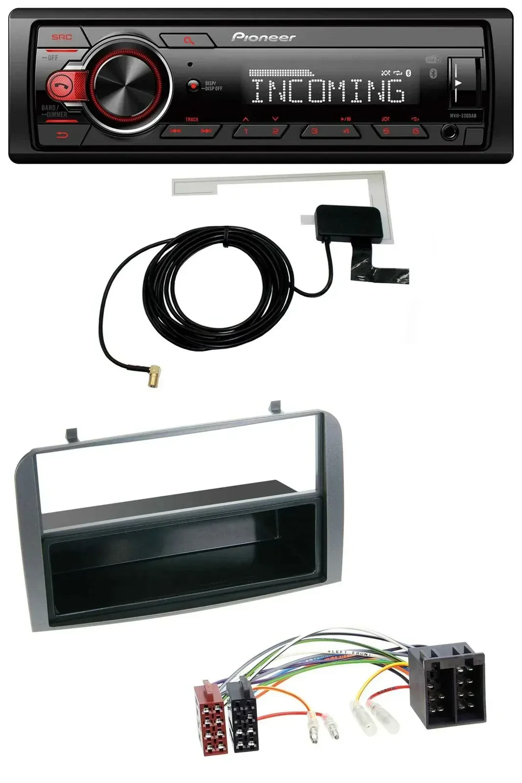 Автомагнитола для Alfa Romeo 147/GT Pioneer CD/MP3, DAB, USB, AUX, антрацит, с нишей