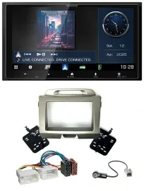 Kenwood Bluetooth 2DIN USB DAB MP3 Autoradio für Kia Sportage 3 SL 10-15 silber
