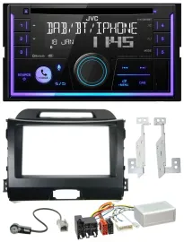 JVC Lenkrad USB 2DIN DAB Bluetooth CD Autoradio für Kia Sportage 3 10-15 Navi sc