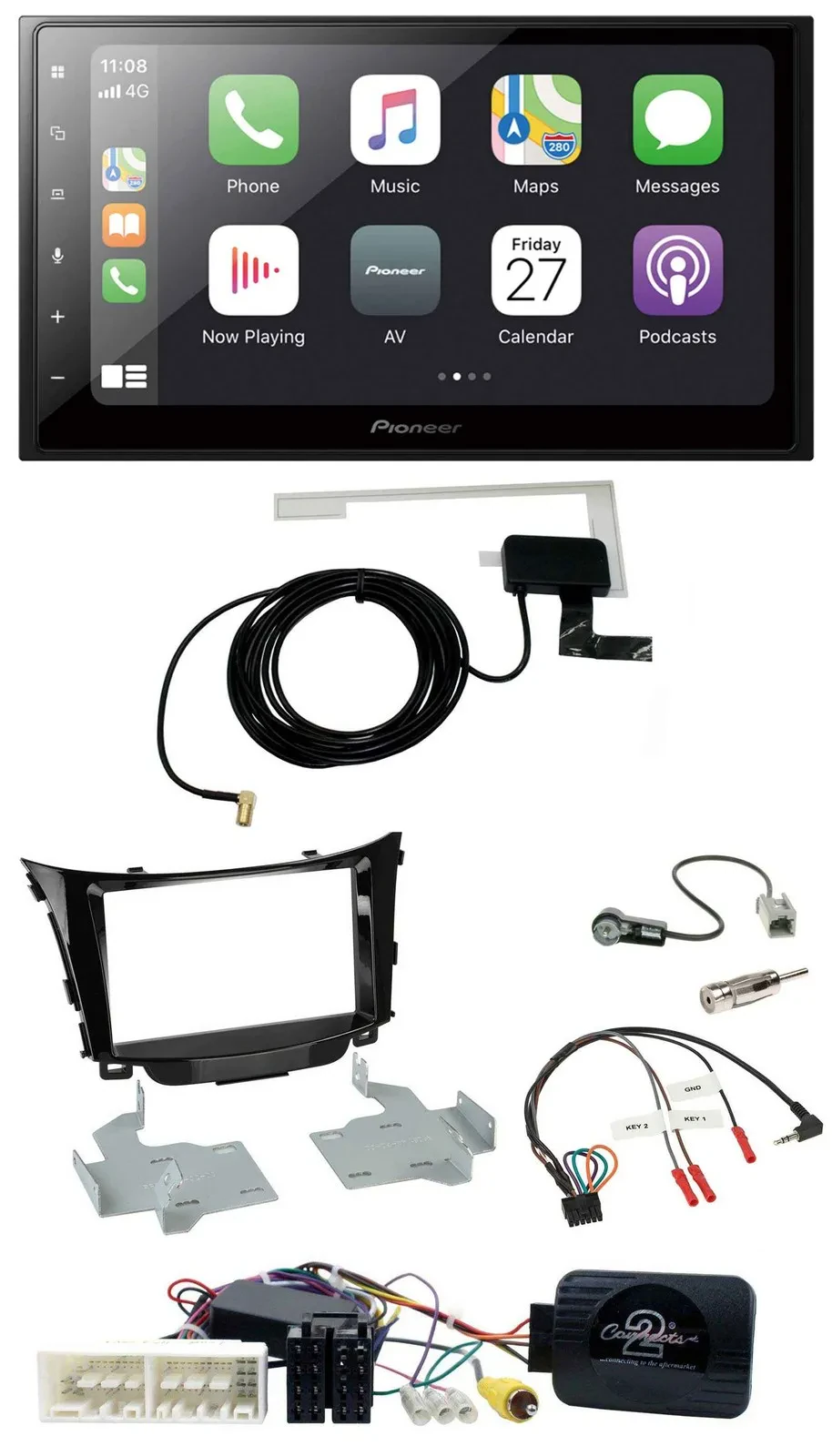 Автомагнитола Pioneer 2 DIN Bluetooth DAB USB для Hyundai i30 (с 2017)