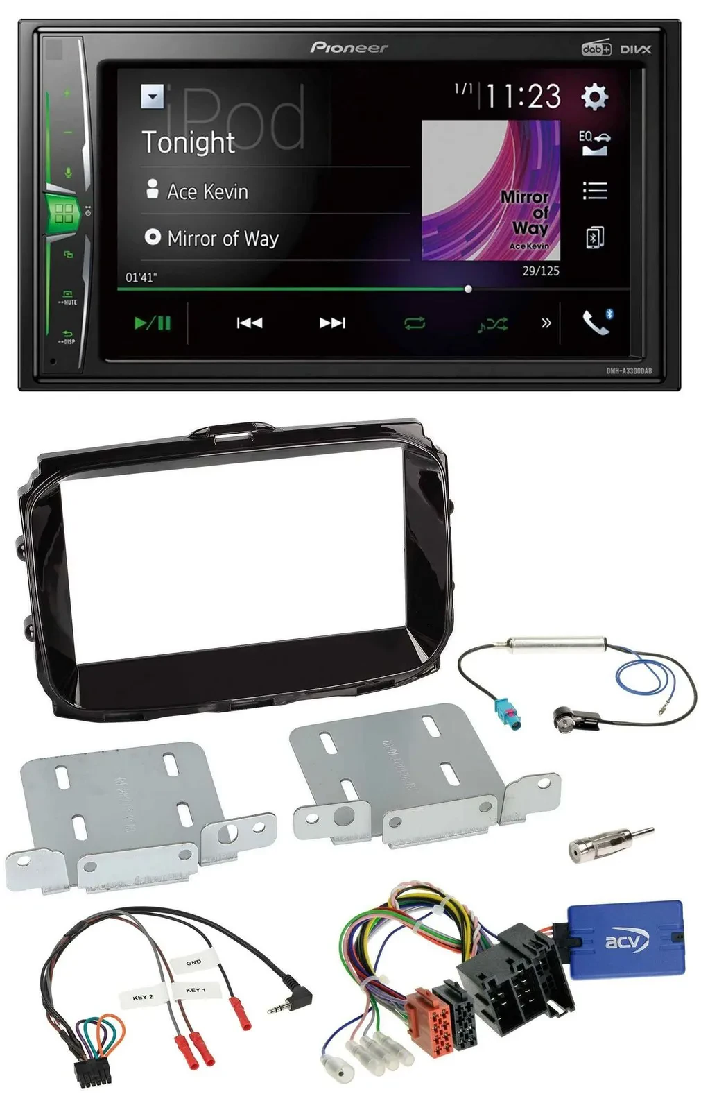 Автомагнитола Pioneer 2DIN DAB USB Bluetooth для Alfa Romeo Giulietta, ISO, с поддержкой управления на руле