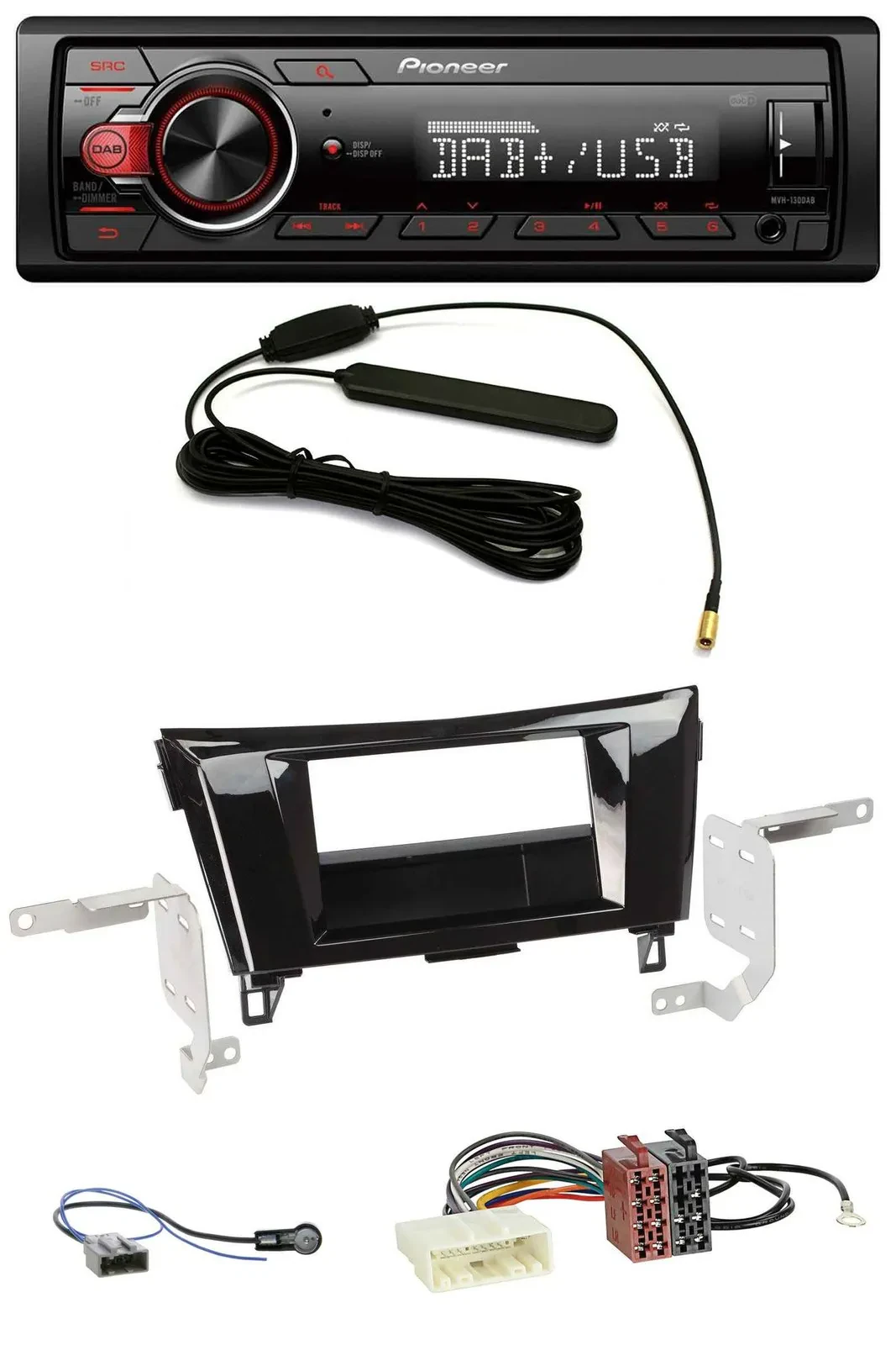 Автомагнитола для Nissan Qashqai/X-Trail Pioneer 1-DIN DAB USB AUX MP3