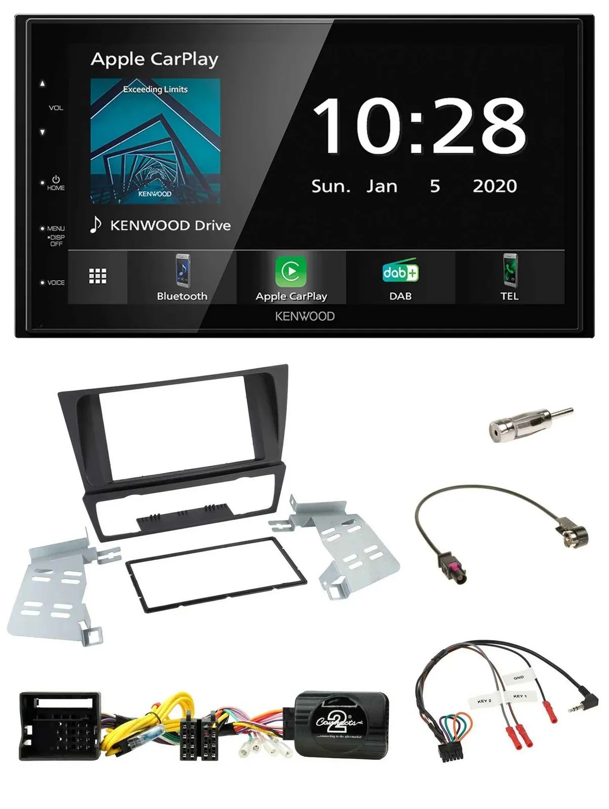 Автомагнитола Kenwood 2-DIN, Bluetooth, DAB, USB для BMW 3 Series E90/E91/E92/E93