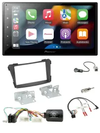 Автомагнитола для Hyundai i40 Pioneer 2 DIN, DAB, Bluetooth, USB, чёрная, с поддержкой кнопок на руле (с 2011 г.)